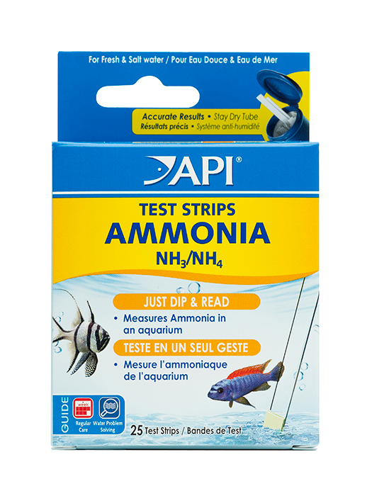 API Ammonia Test Strips - 25-Test Box For Freshwater And Saltwater Aquarium  > Champion Lighting & Supply