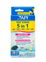 API 5-In-1 Test Strips - 25-Test Box For Freshwater And Saltwater Aquarium