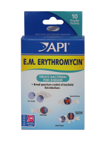 API E.M. Erythromycin Freshwater & Saltwater Fish Powder Medication 10-Count Box