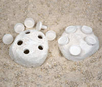 Ceramic Frag Plug Rock  w/ 5 Plugs - 2 Pack