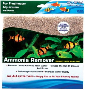 Penn-Plax Cascade Ammonia Remover Filter Pad - 10" x 18"