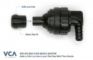 VCA Red Sea Max - 16mm Slip-Fit Adapter for 3/4" Loc-Line or RFG